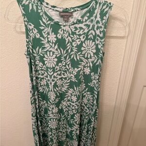 Sonoma Green and White Floral Tank Top